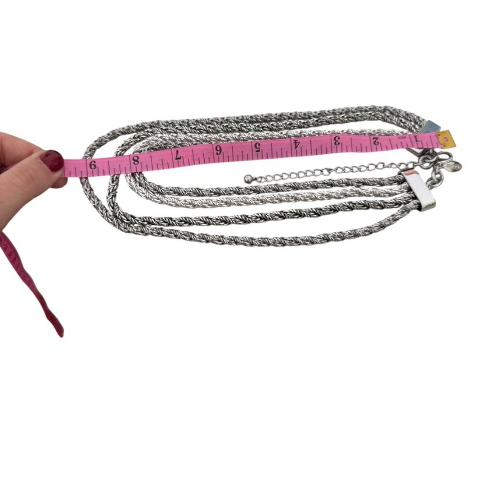 Chico's multichain statement necklace silver tone twisted chain - Picture 5 of 6